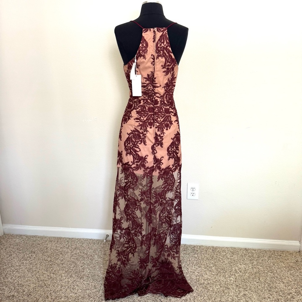 Anthropologie Finders Keepers Spectral Burgundy Lace Maxi Dress Size XS - Picture 5 of 11